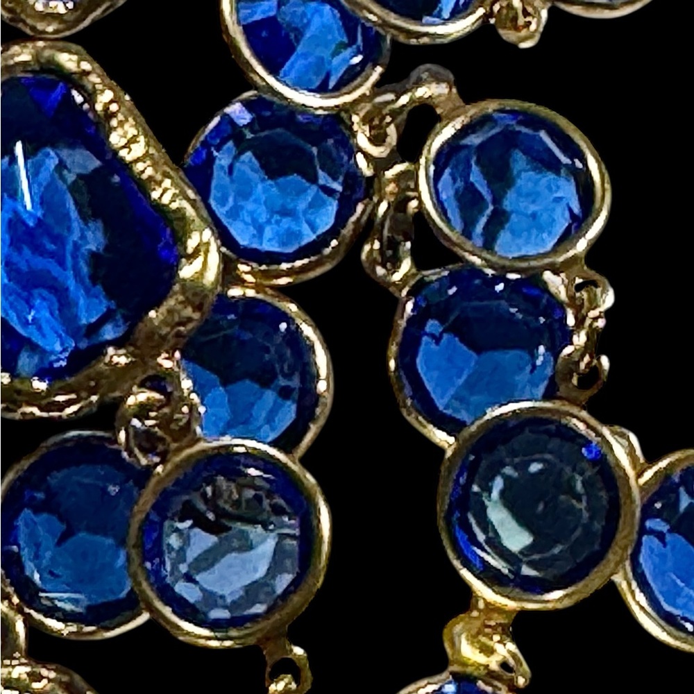 Chanel vintage 1981 Chicklet Necklace in Sapphire-blue. - Picture 7 of 8